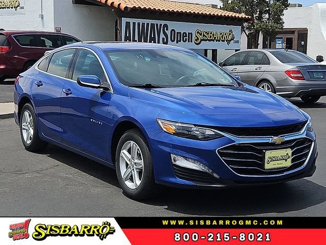 2023 Chevrolet Malibu LT in Riverside Blue Metallic — front three-quarter view