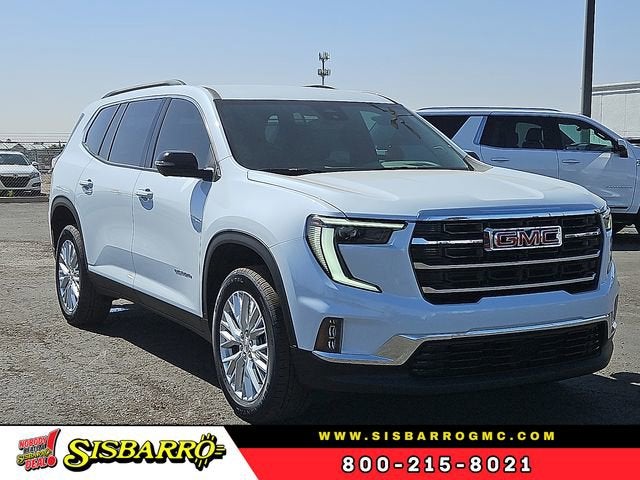 2026 GMC Acadia Elevation in Glacier White Tricoat — front three-quarter view
