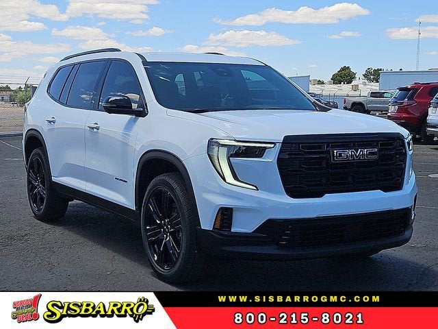 2026 GMC Acadia Elevation in Summit White — front three-quarter view
