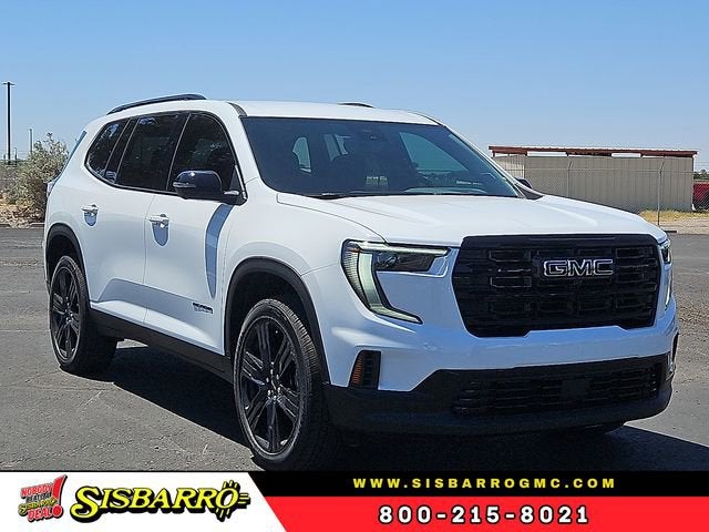 2026 GMC Acadia Elevation in Summit White — front three-quarter view