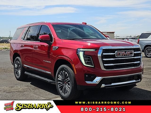 2026 GMC Yukon Elevation in Volcanic Red Tintcoat — front three-quarter view