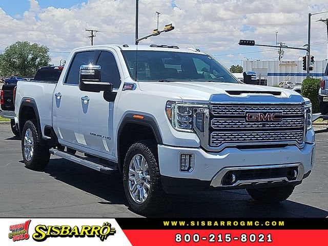 2021 GMC Sierra 2500 HD Denali in White Frost Tricoat — front three-quarter view