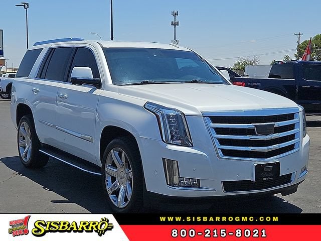 2020 Cadillac Escalade Luxury in Crystal White Tricoat — front three-quarter view