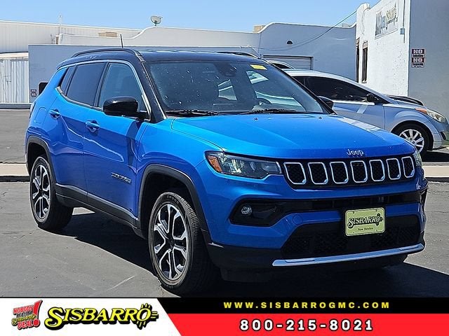2024 Jeep Compass Limited in Blue — front three-quarter view