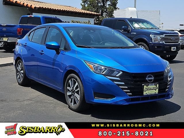 2024 Nissan Versa SV in Blue — front three-quarter view